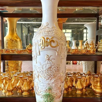 Đôi Lục Bình Dát Vàng 24k