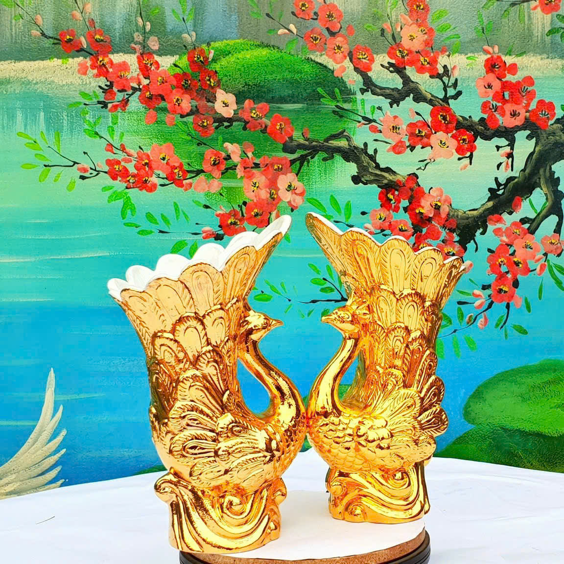 Bình Hoa Dát Vàng 24K