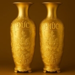 Đôi Lục Bình Dát Vàng 24k